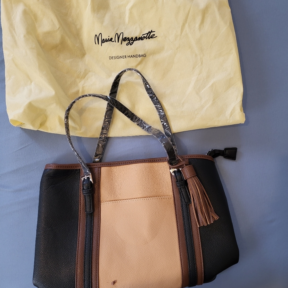 Maria Mezzanotte Large Black with brown and tan accents Handbag